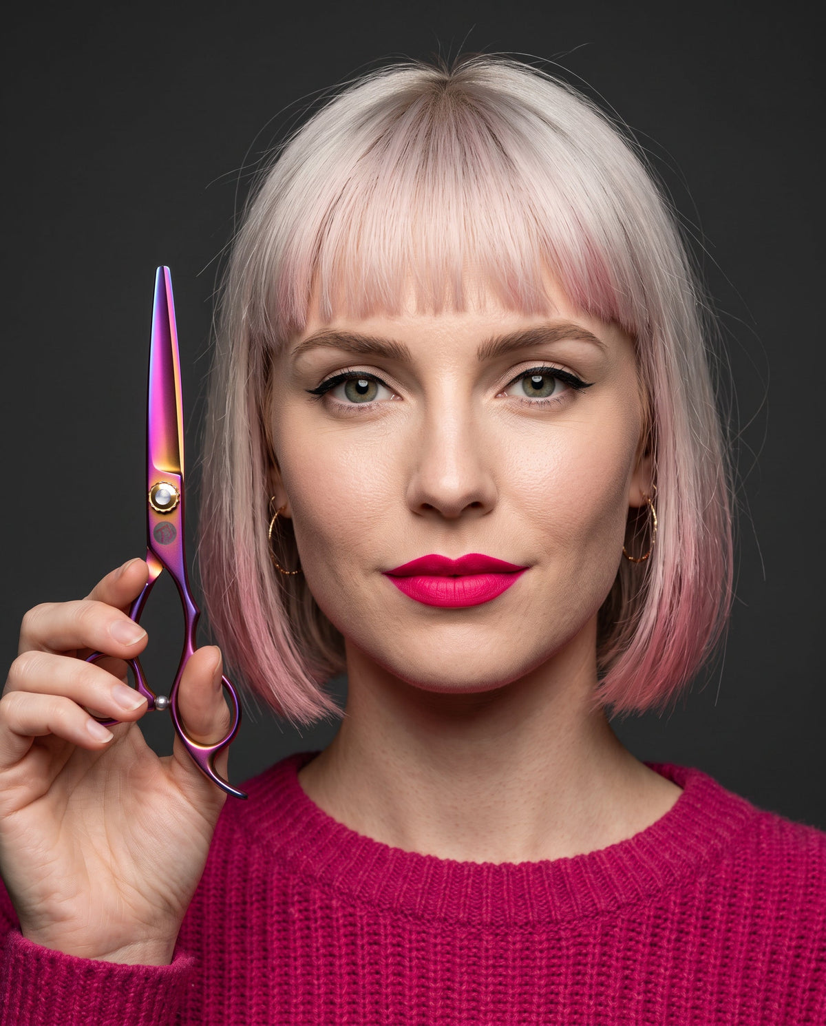Musashi Pink Hair Cutting Scissors - Open Box
