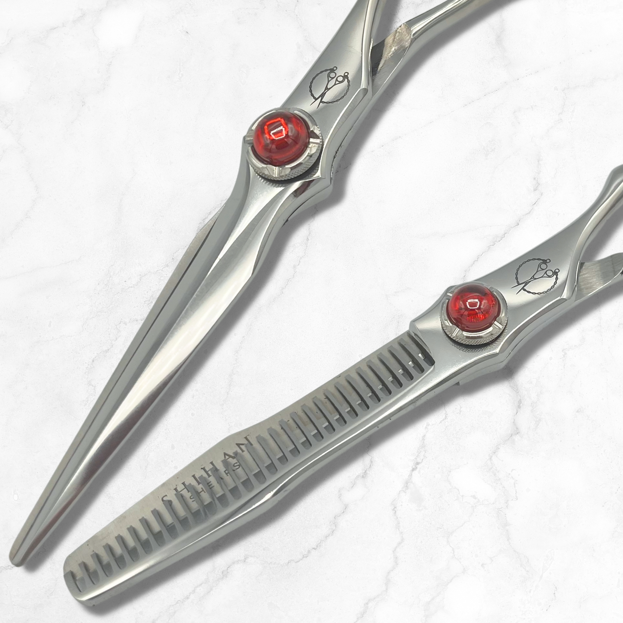 5.5 Inch Steel Hair Shears Set Red Moon - Open Box