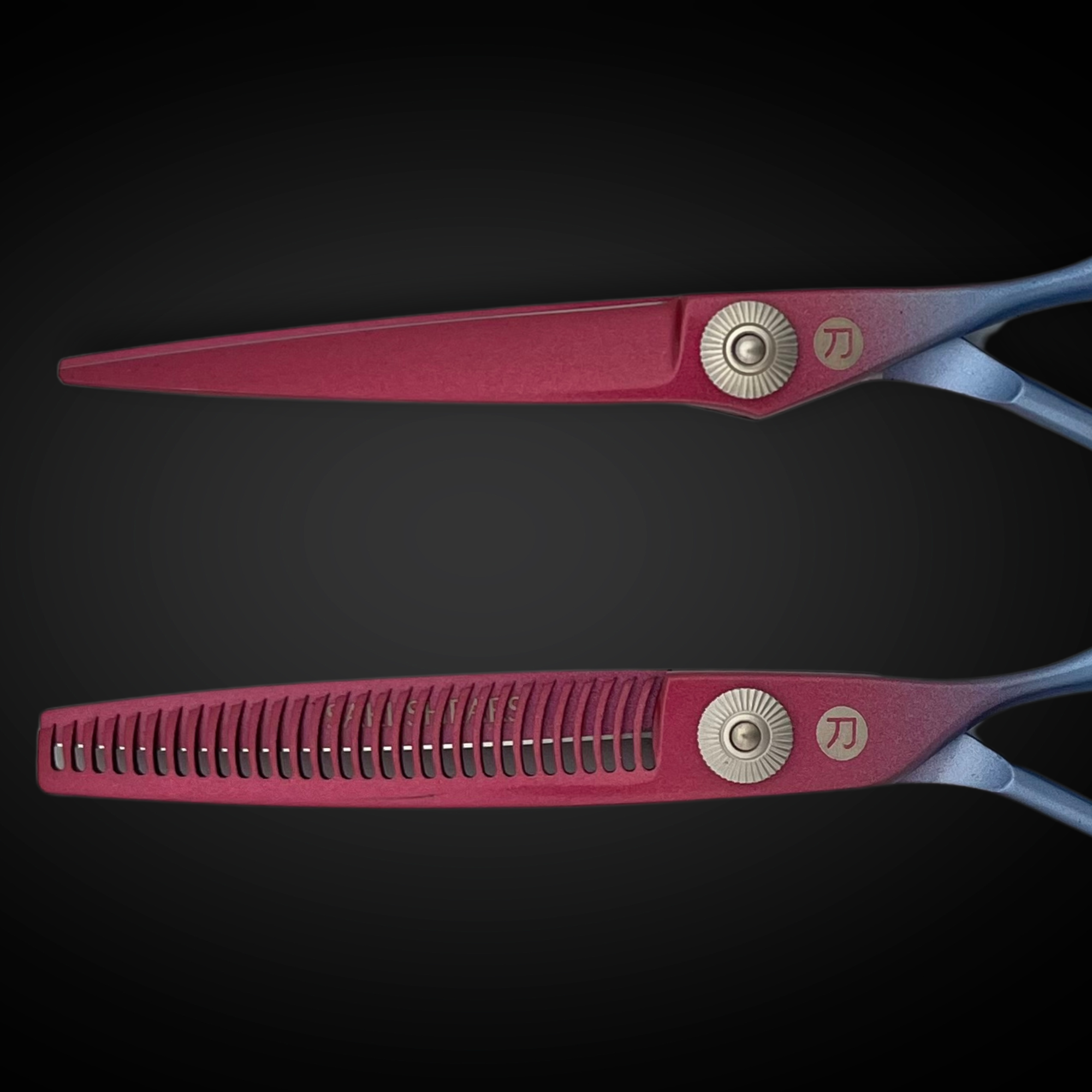 6" Rainbow Red and Blue Hair Shears Set