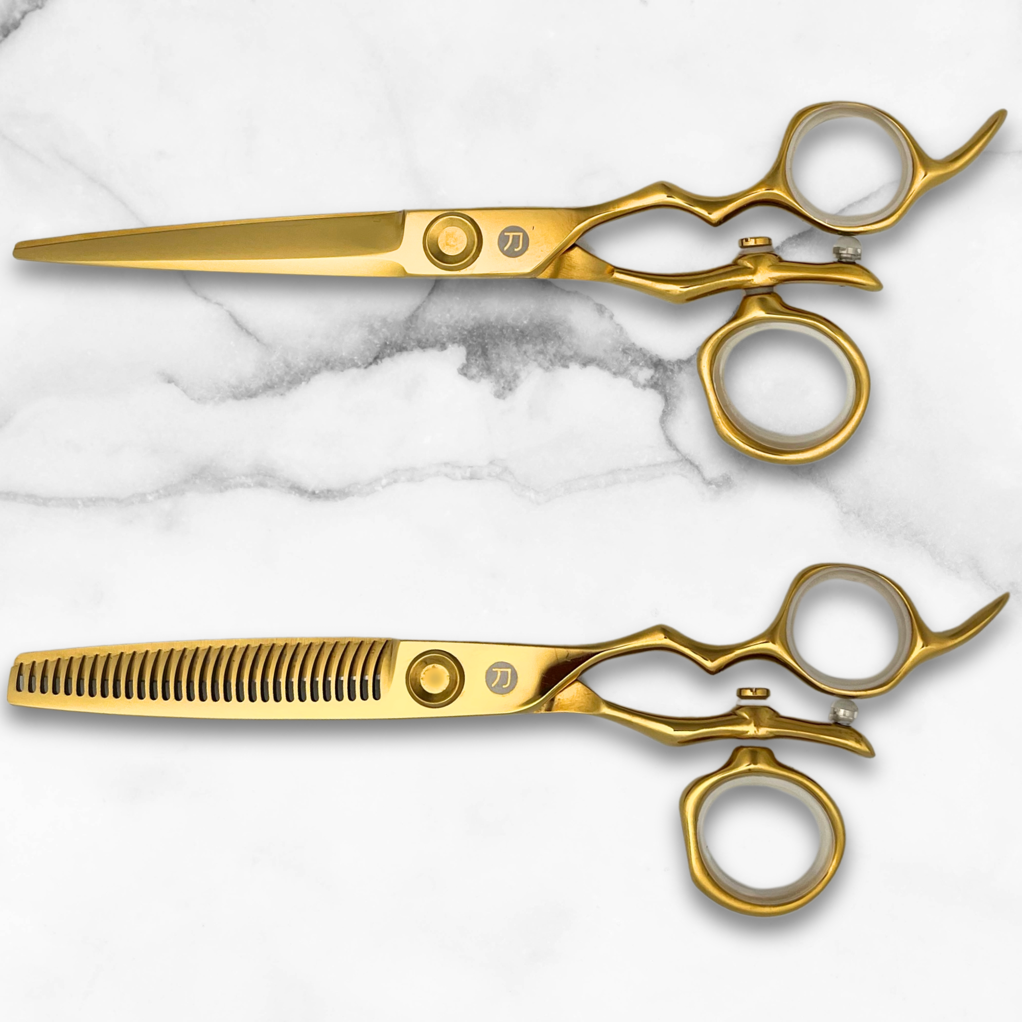 6 Inch Yellow Gold Swivel Hair Shears Set - Open Box