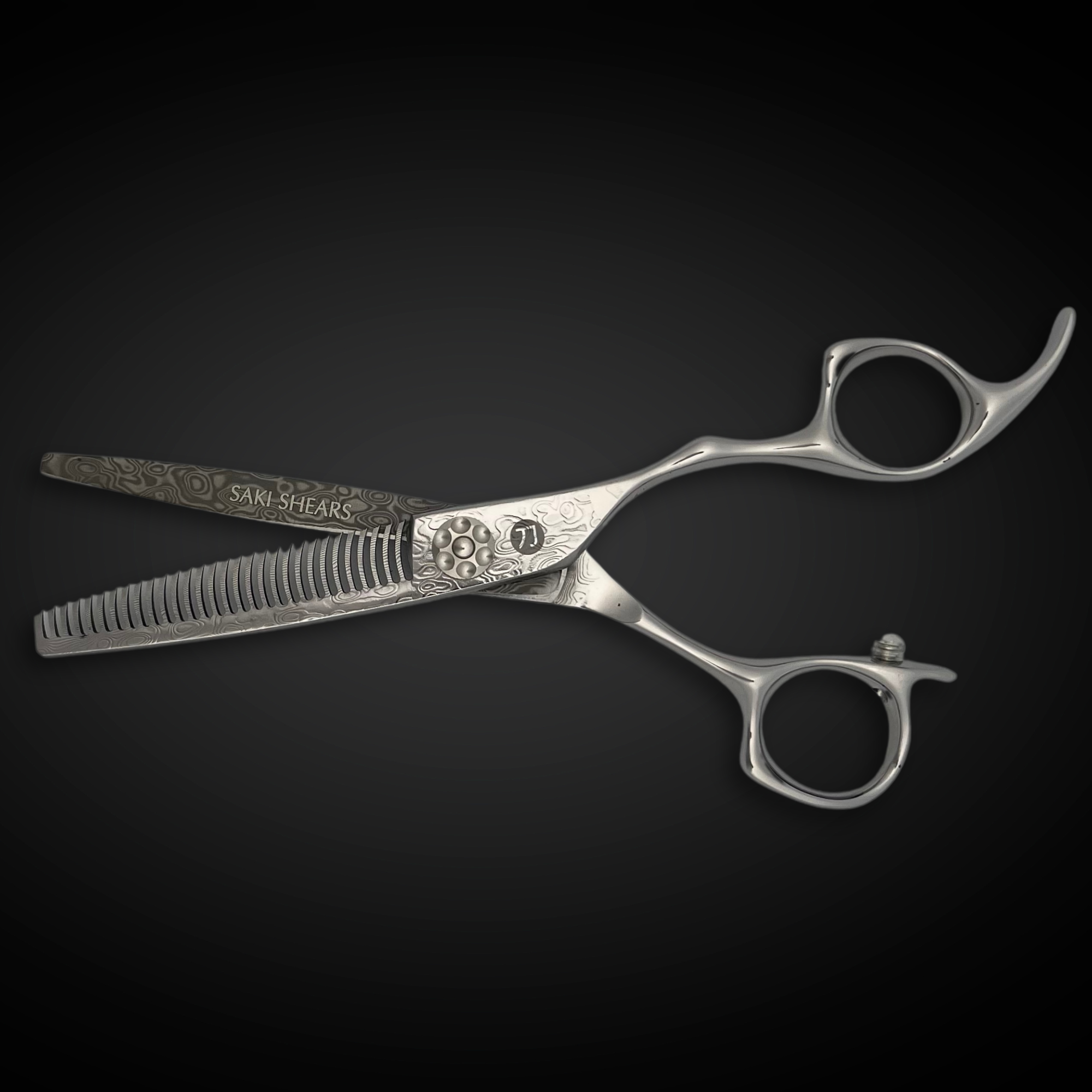 Saki Kanzen Damascus Texturizing/Thinning Shears - Open Box