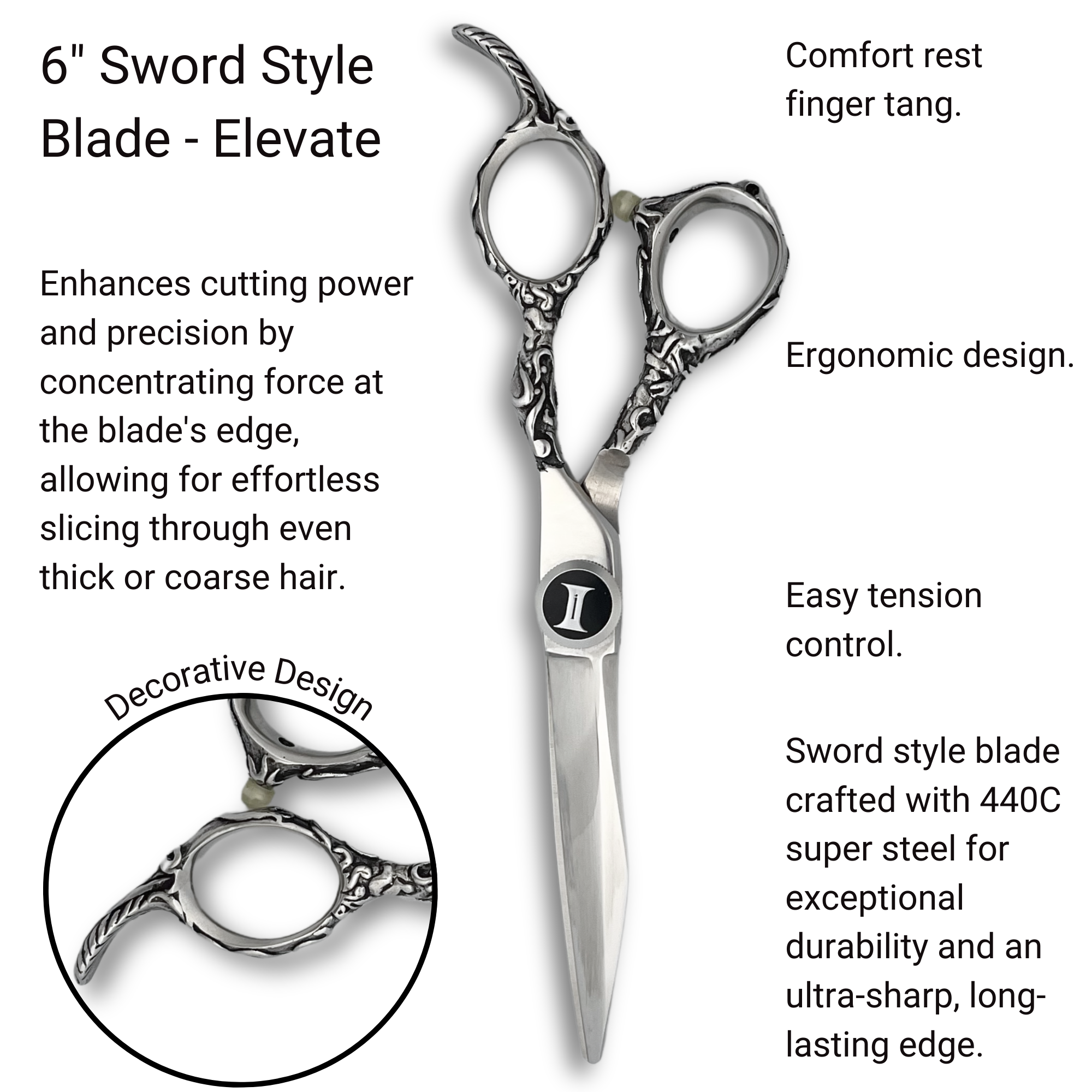 6.0" Japanese Style Hair Cutting Shears - Elevate