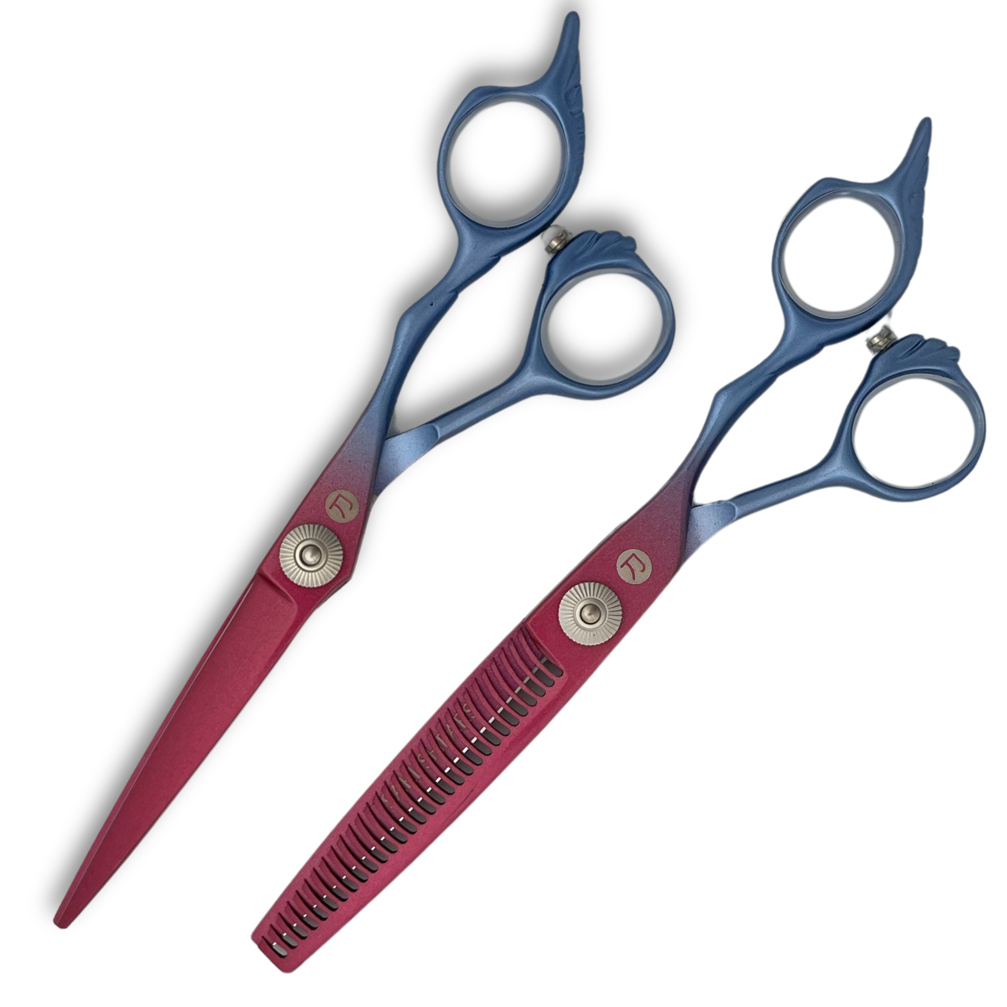 6" Rainbow Red and Blue Hair Shears Set