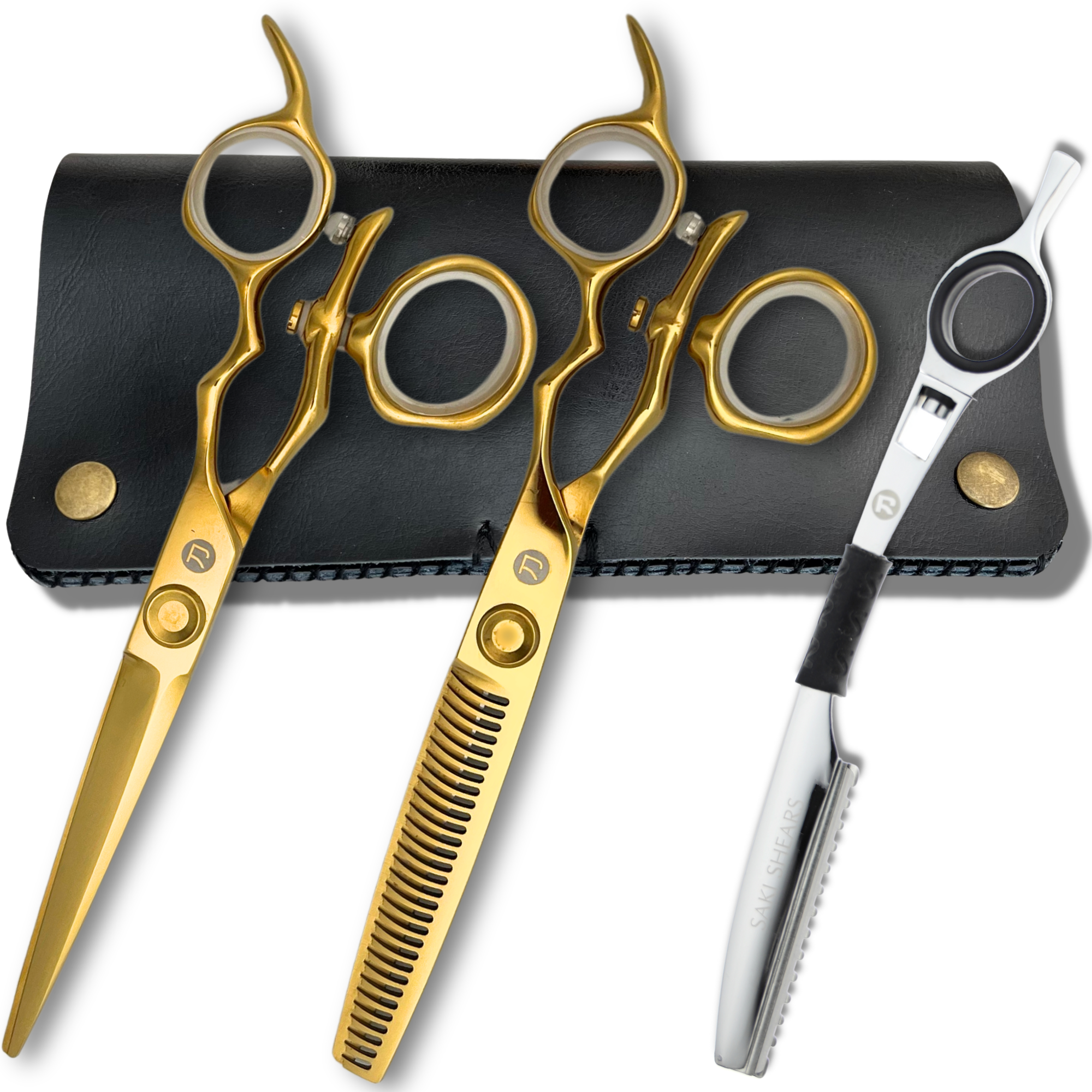 6 Inch Yellow Gold Swivel Hair Shears Set - Open Box