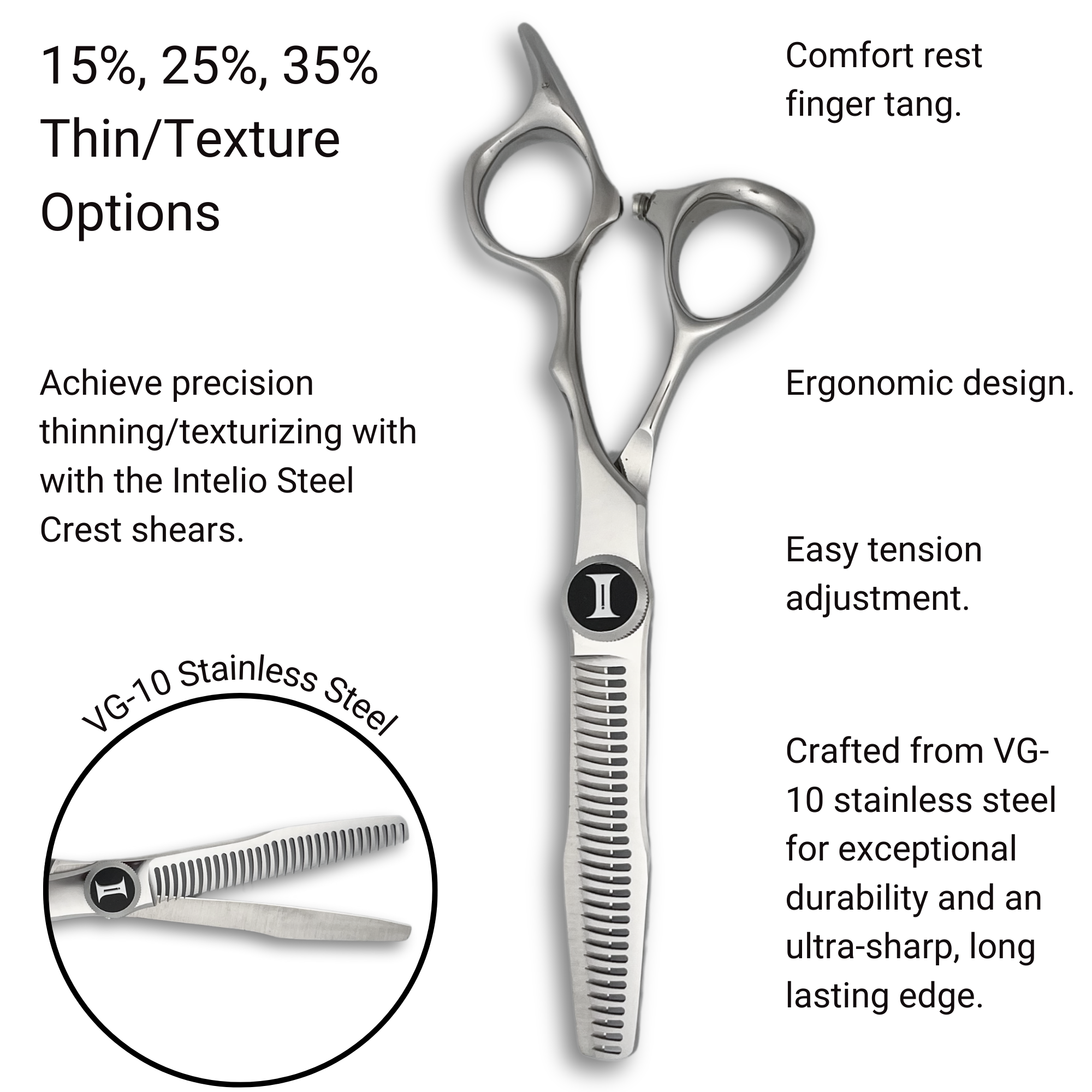 15%, 25%, 35% Hair Thinning Shears - Crest