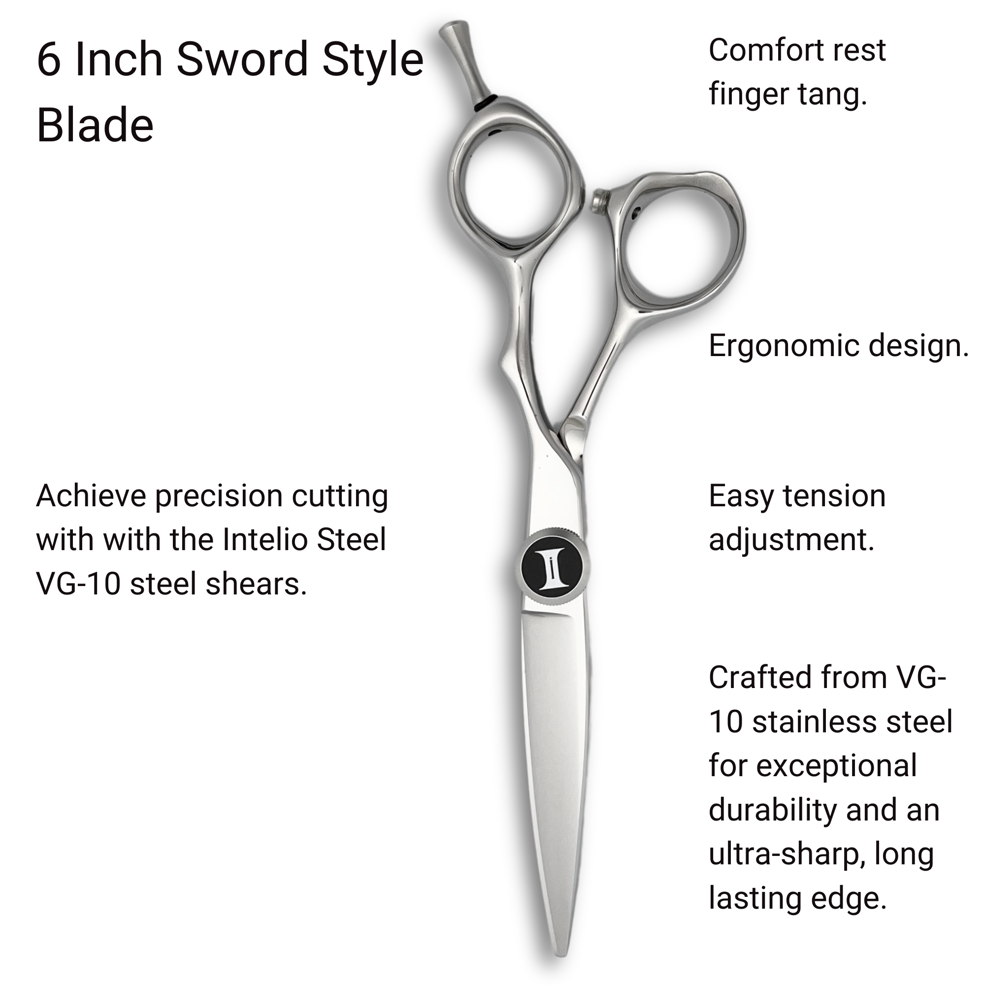 6.0" Sword Blade Hair Cutting Shears - Flair