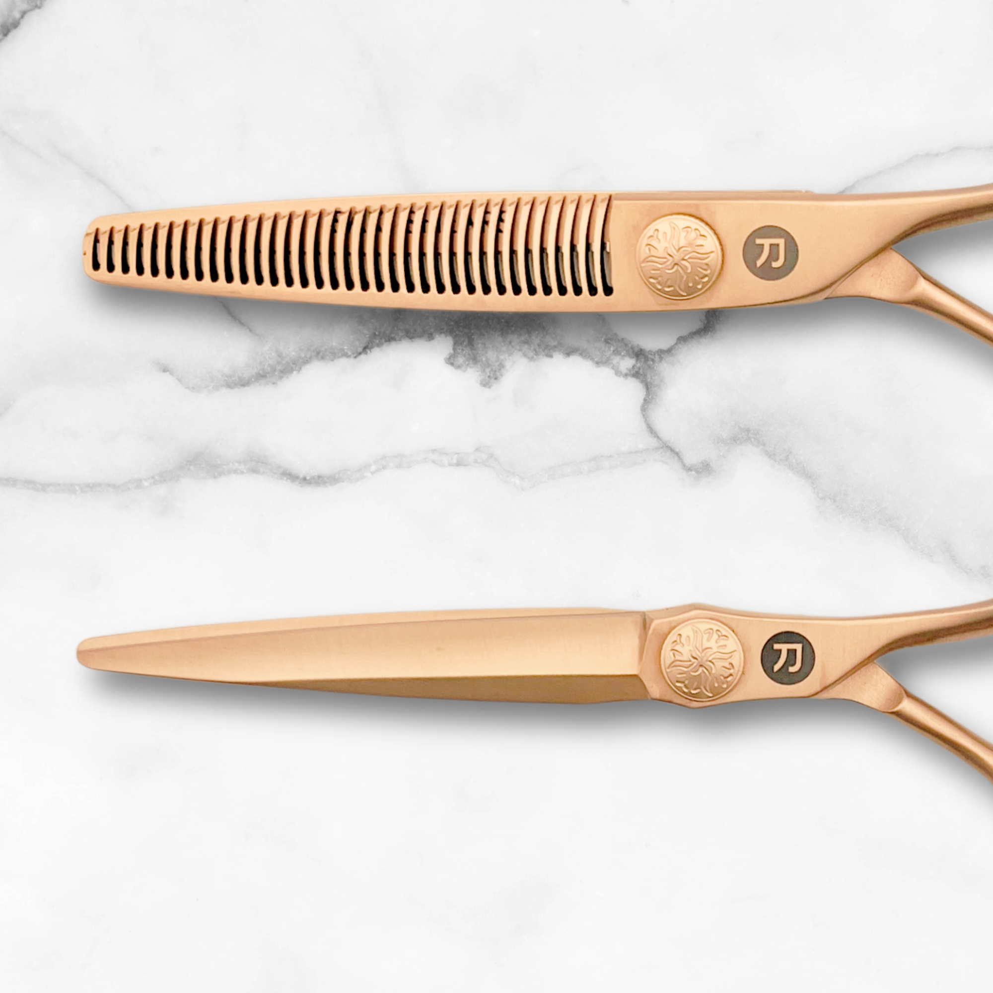 Premium Gold Hair Shears Set (Hair Cutting and Thinning Shears)