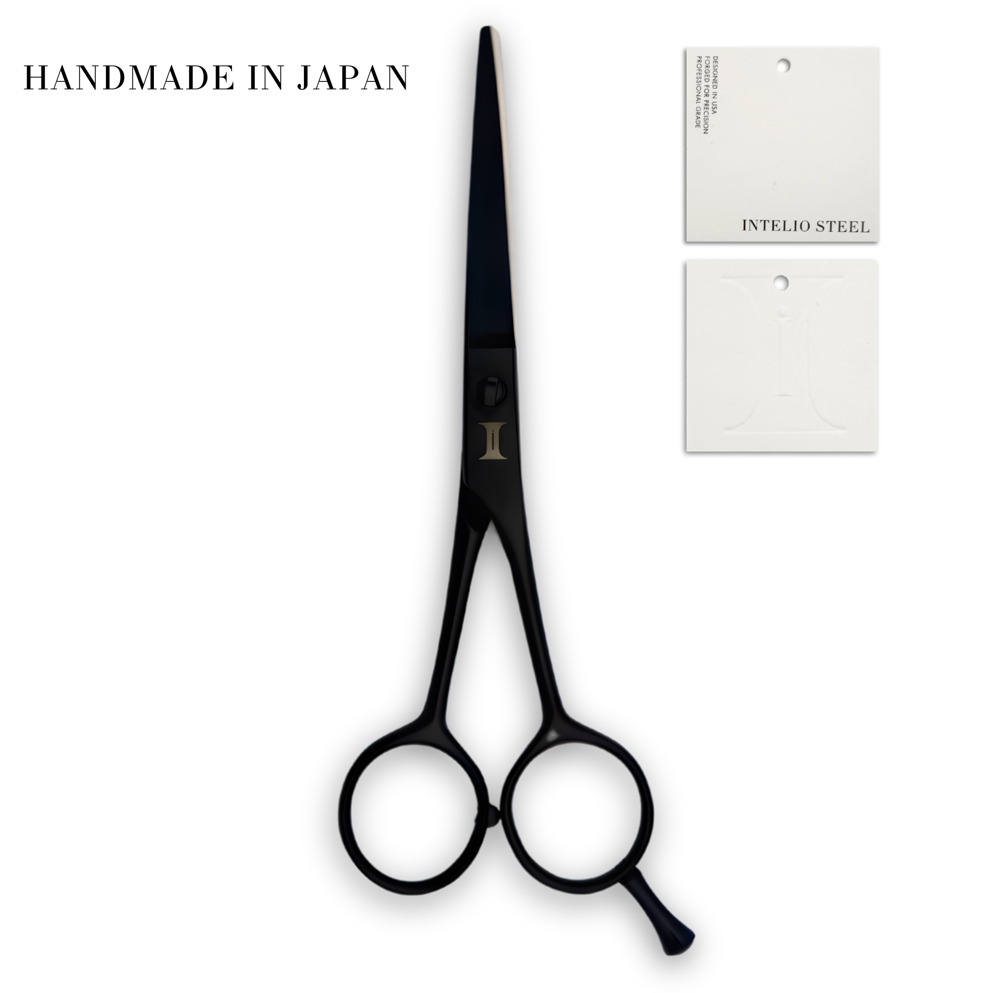 Black Made in Japan Hair Cutting Shears Intelio Steel Yoru