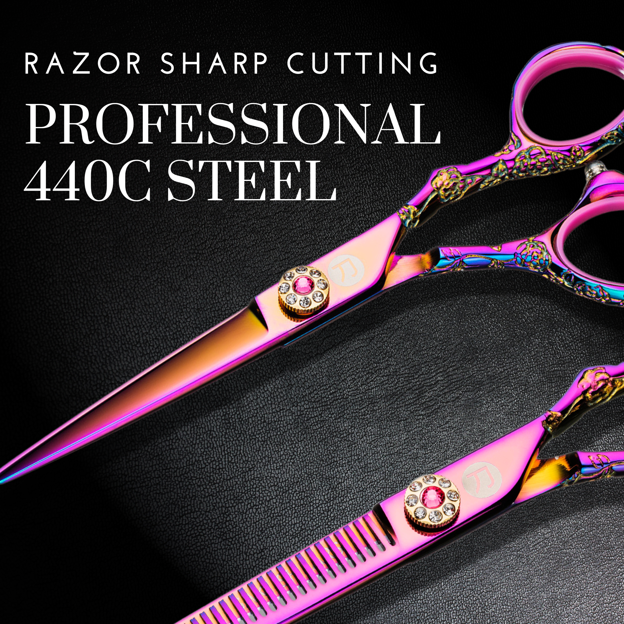 Kohana Pink Hair Shears Set (Hair Cutting and Thinning Shears) - Return
