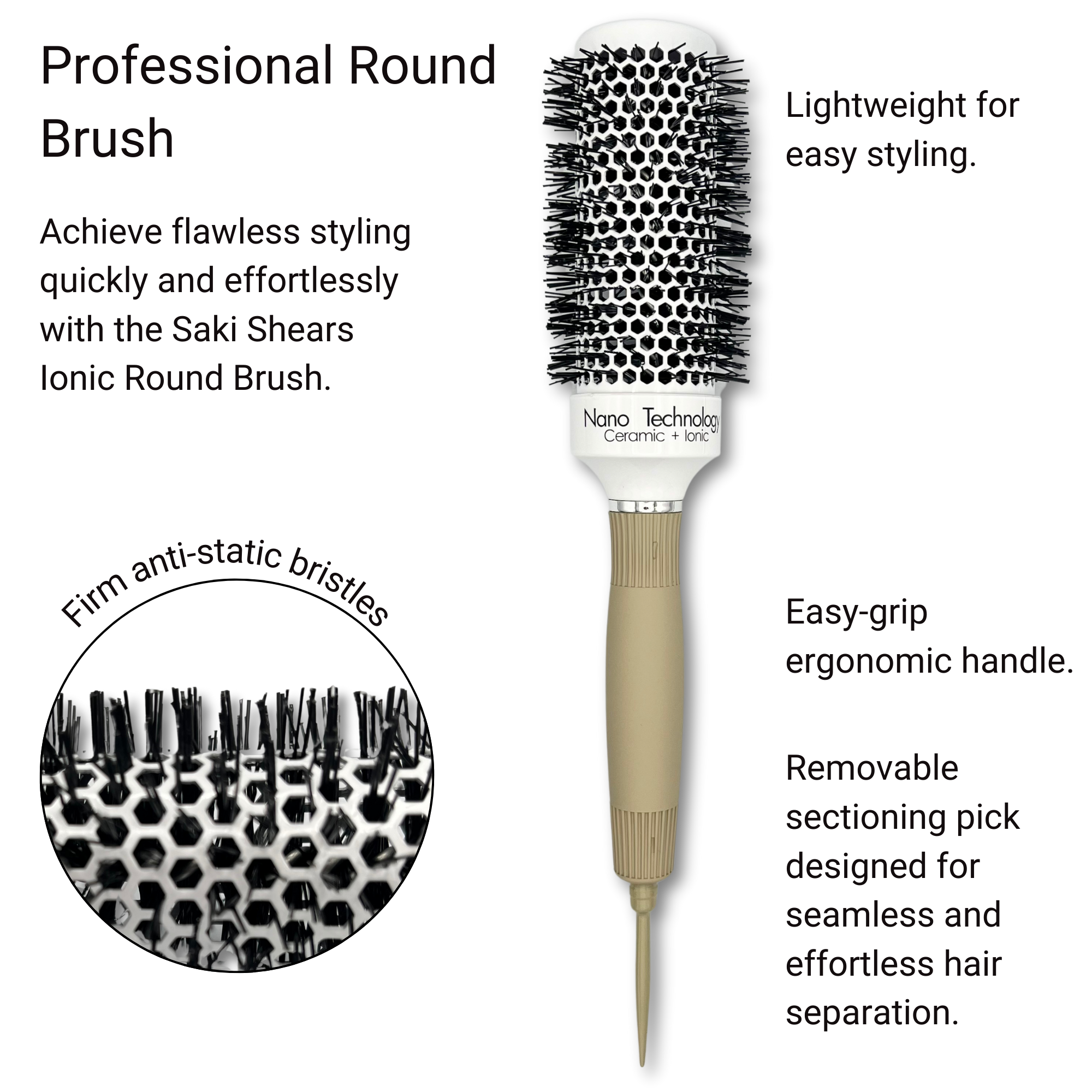 1.7 Inch Ceramic Round Hair Brush