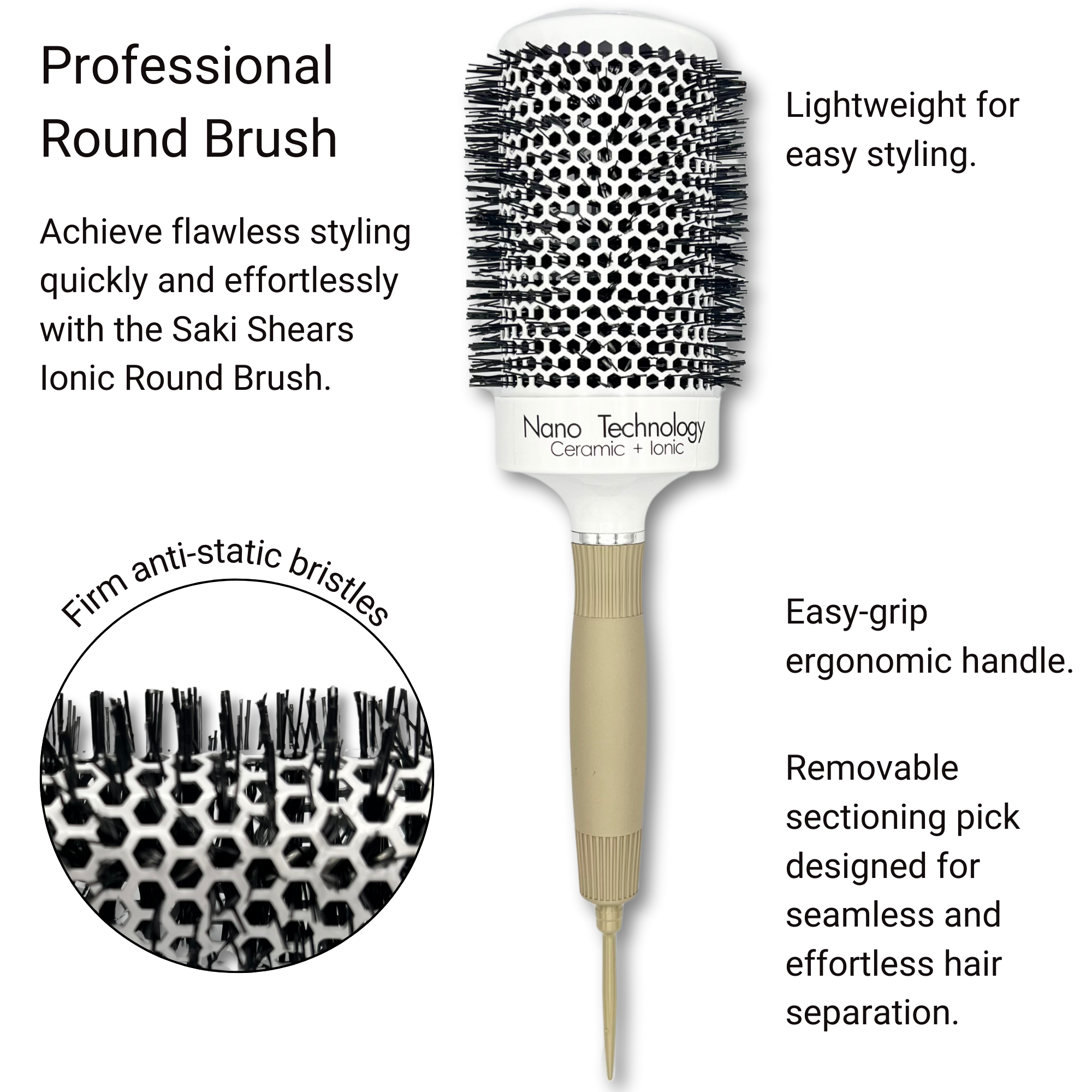 2.5 Inch Ceramic Round Hair Brush