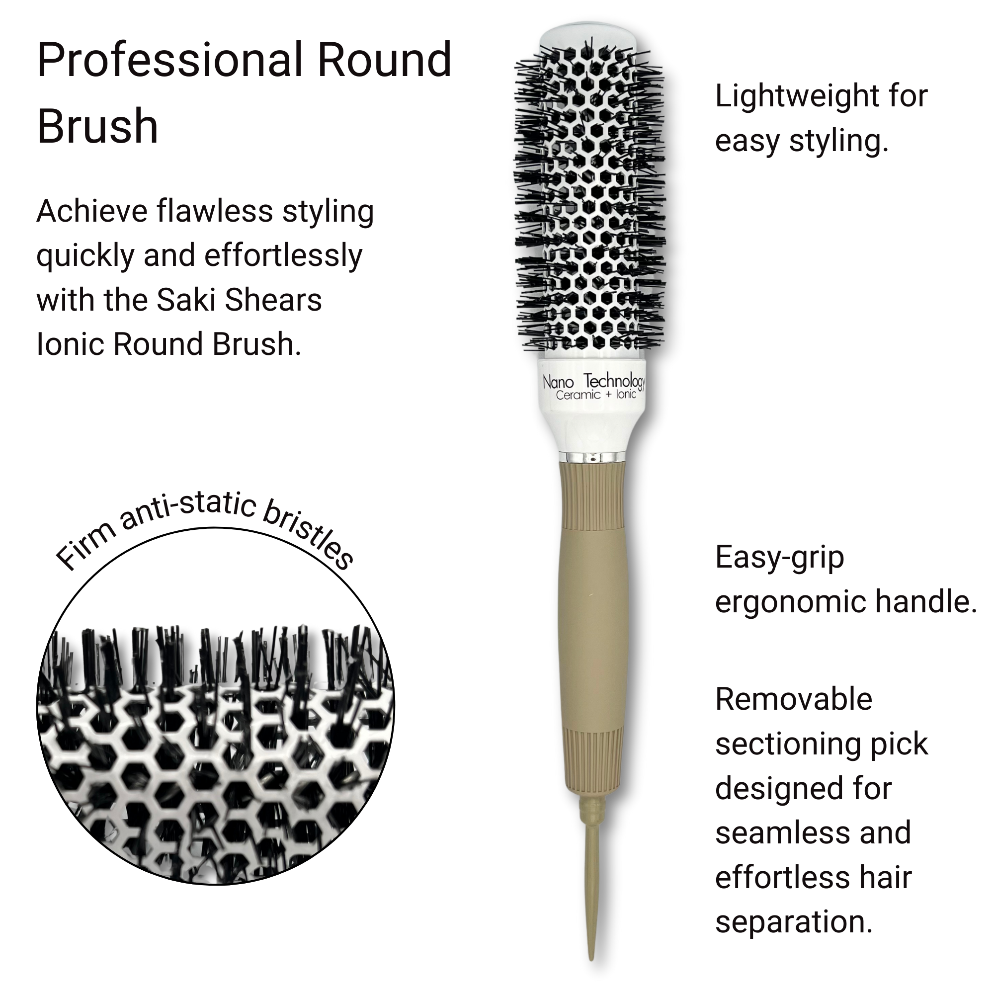 1.3 Inch Ceramic Round Hair Brush