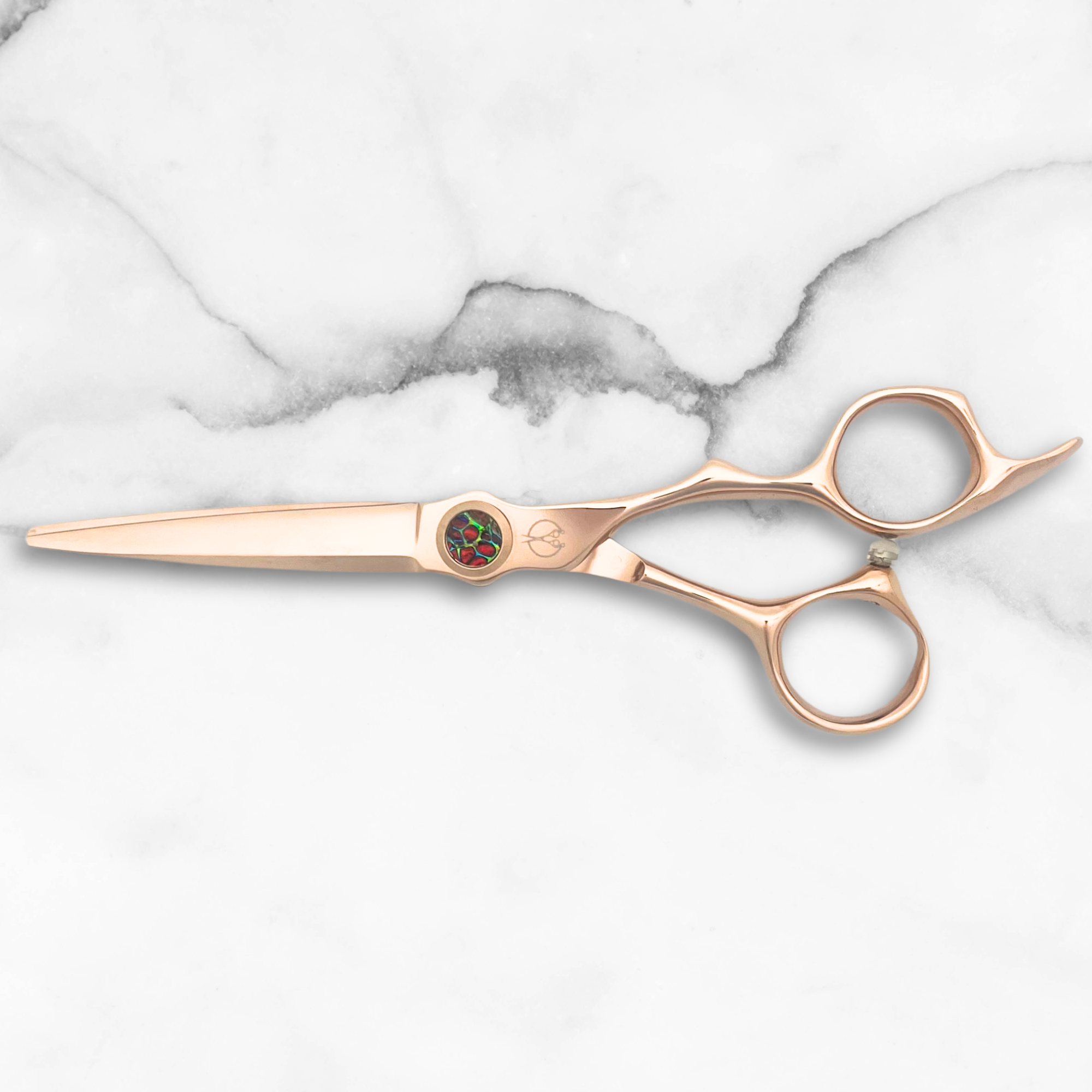 6 Inch Rose Gold Hair Cutting Scissors with Gem