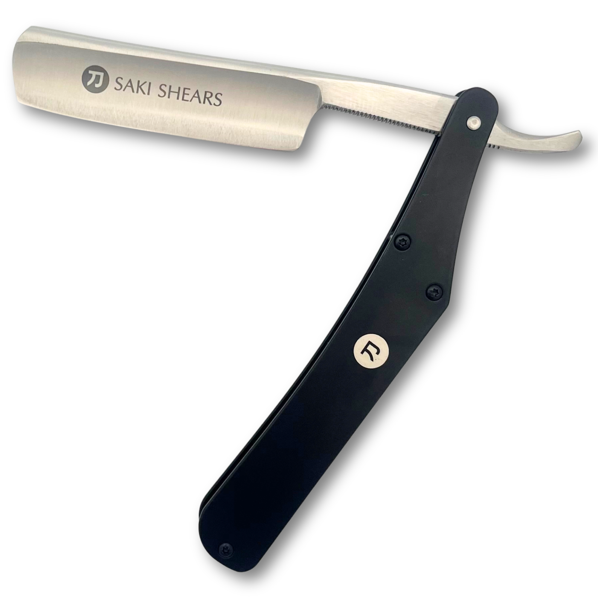 Saki Shears Black Steel Professional Straight Razor