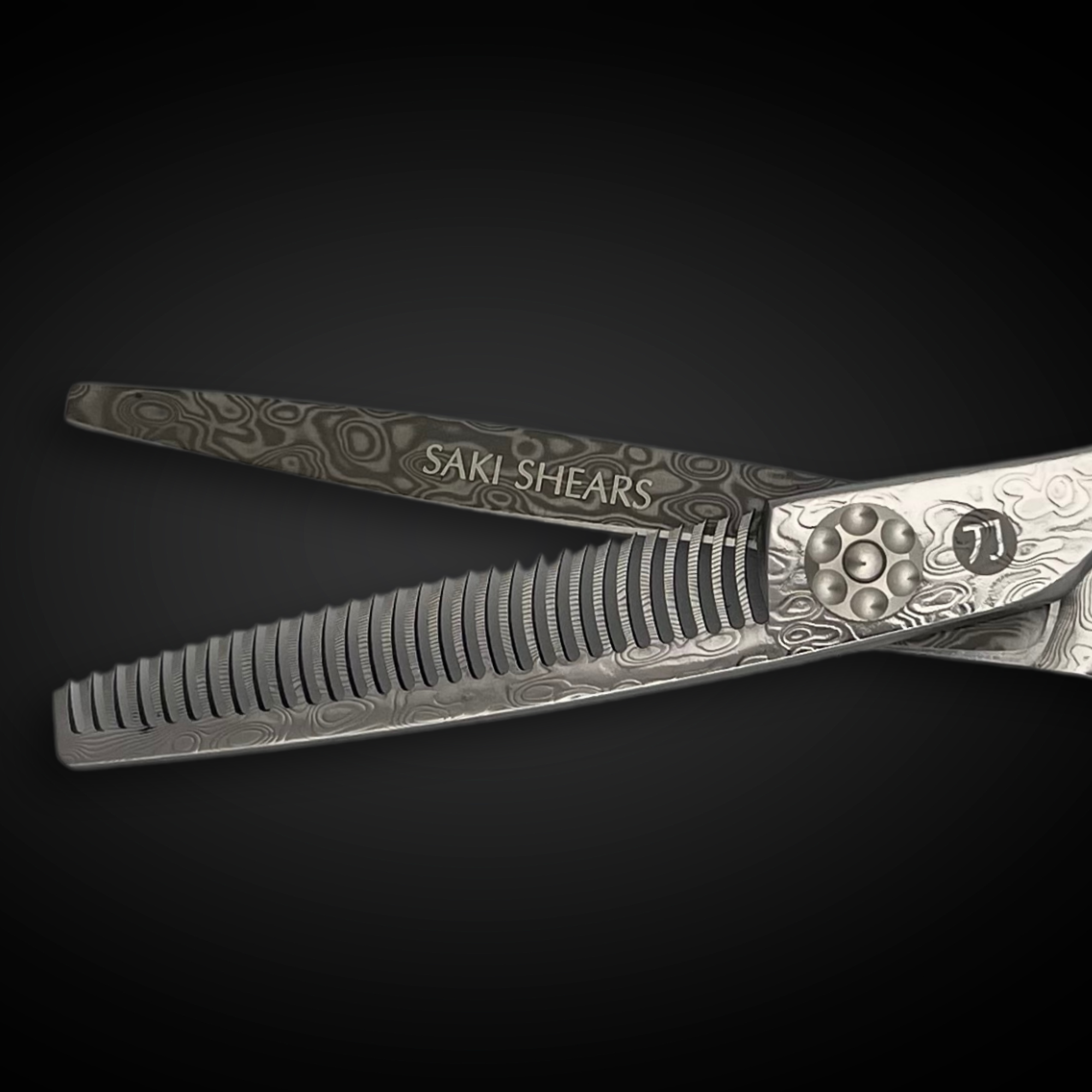 Saki Kanzen Damascus Texturizing/Thinning Shears - Open Box